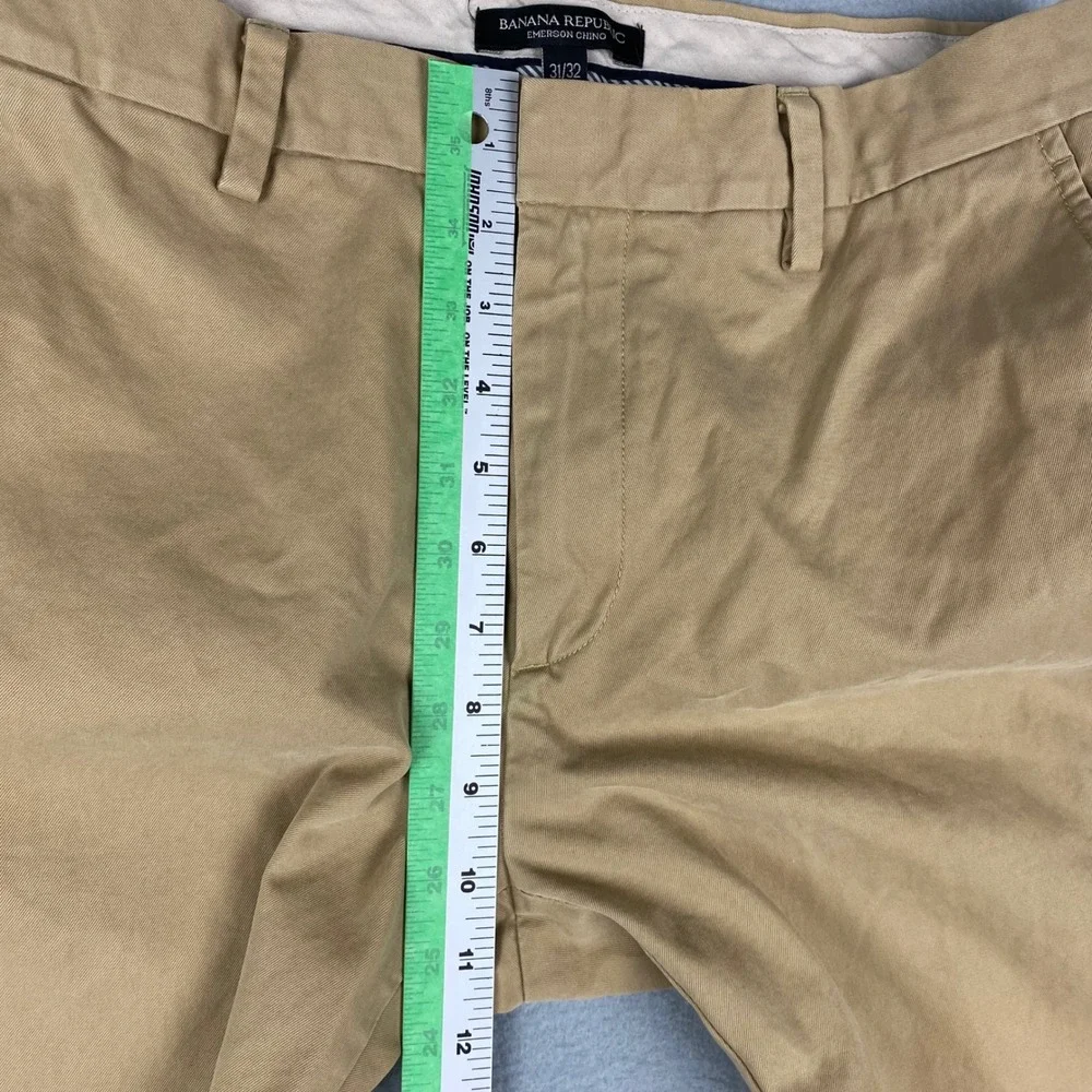 Banana Republic Emerson Chino Mens Tan Straight Fit Cotton Pants Size‎ 31